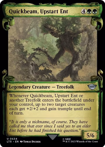 Quickbeam, Upstart Ent (Showcase Scrolls) (634), Universes Beyond: The Lord of the Rings: Tales of Middle-earth — Magic card price