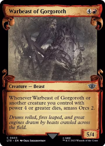 Warbeast of Gorgoroth (Showcase Scrolls) (603), Universes Beyond: The Lord of the Rings: Tales of Middle-earth — Magic card price