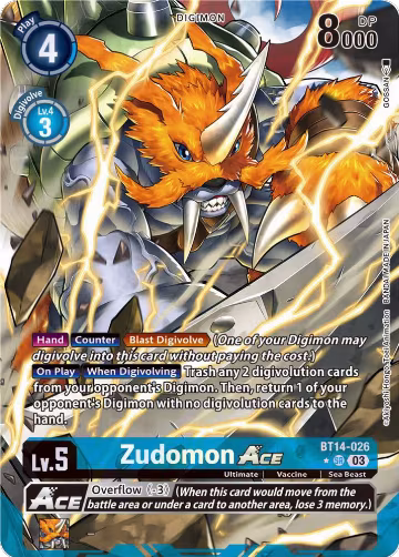 Zudomon ACE (Alternate Art) (BT14-026 SR), Blast Ace — Digimon card price