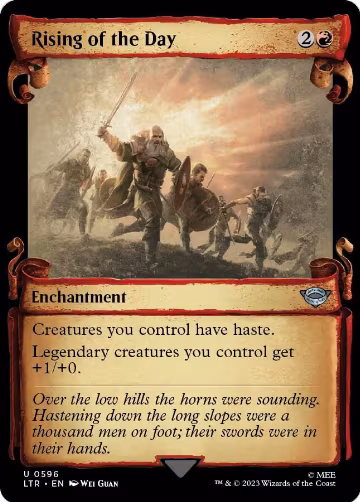 Rising of the Day (Showcase Scrolls) (596), Universes Beyond: The Lord of the Rings: Tales of Middle-earth — Magic card price