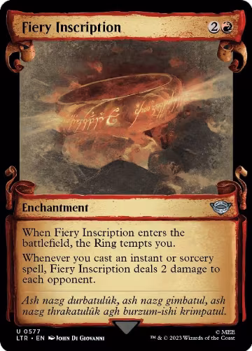 Fiery Inscription (Showcase Scrolls) (577), Universes Beyond: The Lord of the Rings: Tales of Middle-earth — Magic card price