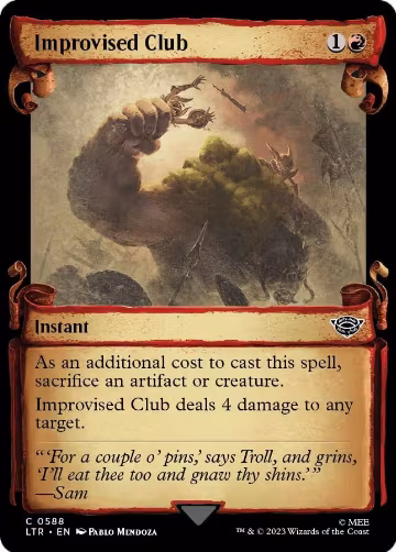 Improvised Club (Showcase Scrolls) (588), Universes Beyond: The Lord of the Rings: Tales of Middle-earth — Magic card price