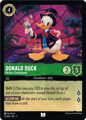 Donald Duck - Perfect Gentleman (77/204), Rise of the Floodborn — Lorcana card price