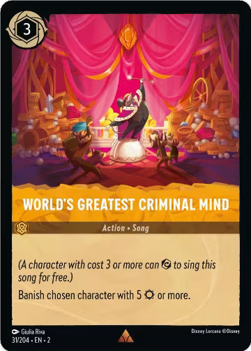 World's Greatest Criminal Mind (31/204), Rise of the Floodborn — Lorcana card price