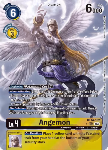 Angemon (Alternate Art) (BT14-102 SEC), Blast Ace — Digimon card price