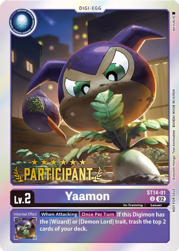 Yaamon (Digimon 3-On-3 Participation) (ST14-01 U), Starter Deck 14: Beelzemon Advanced Deck Set — Digimon card price