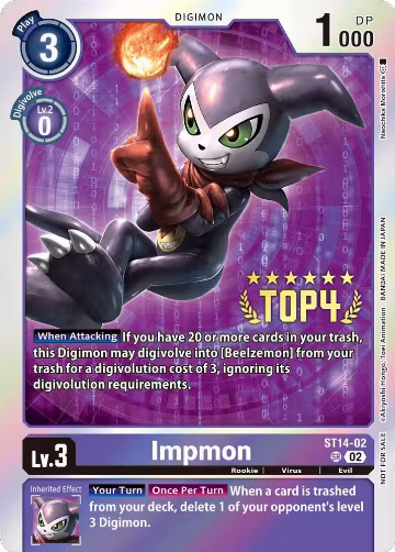 Impmon (Digimon 3-On-3 Top 4) (ST14-02 SR) — card price