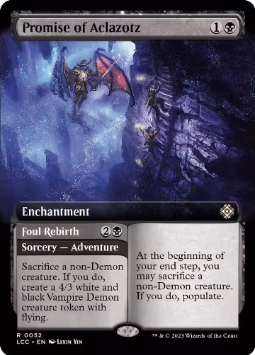 Promise of Aclazotz (Extended Art) (52), Commander: The Lost Caverns of Ixalan — Magic card price