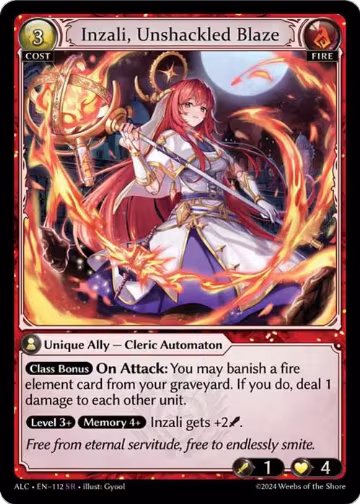 Inzali, Unshackled Blaze (112), Alchemical Revolution — Grand Archive card price