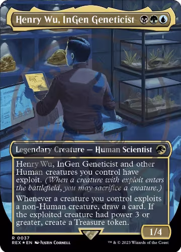 Henry Wu, InGen Geneticist (Borderless) (Emblem) (37), Universes Beyond: Jurassic World Collection — Magic card price