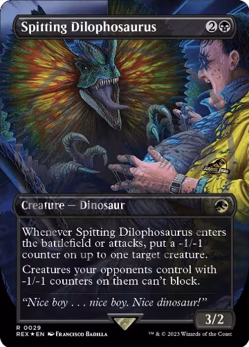 Spitting Dilophosaurus (Borderless) (Emblem) (29), Universes Beyond: Jurassic World Collection — Magic card price