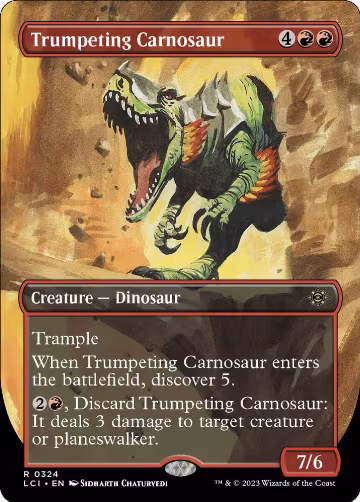 Trumpeting Carnosaur (Borderless) (324), The Lost Caverns of Ixalan — Magic card price