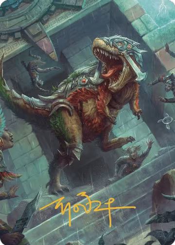 Carnage Tyrant Art Card (Gold-Stamped Signature) (66), Art Series: The Lost Caverns of Ixalan — Magic card price