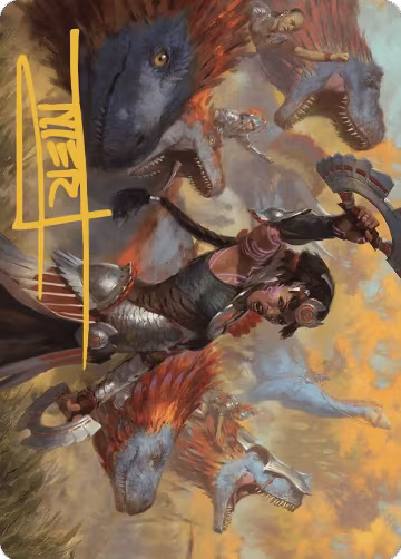 Huatli, Poet of Unity Art Card (Gold-Stamped Signature) (27), Art Series: The Lost Caverns of Ixalan — Magic card price
