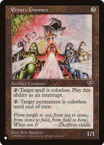 Ersatz Gnomes, The List Reprints — Magic card price