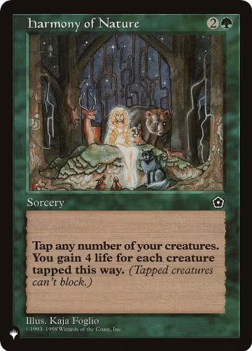 Harmony of Nature, The List Reprints — Magic card price
