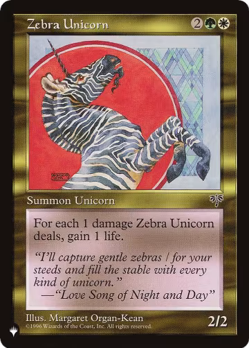 Zebra Unicorn, The List Reprints — Magic card price