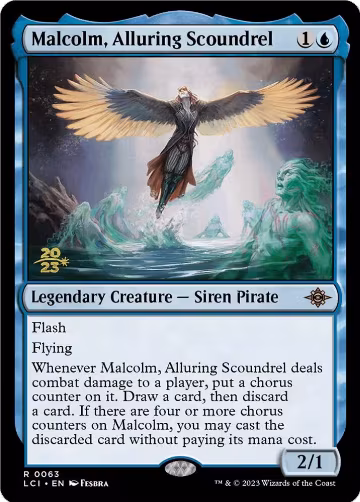Malcolm, Alluring Scoundrel (63), Prerelease Cards — Magic card price