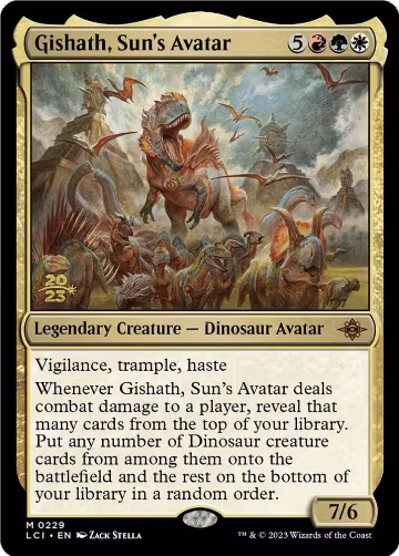 Gishath, Sun's Avatar (LCI) (229), Prerelease Cards — Magic card price