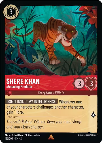 Shere Khan - Menacing Predator (126/204), Rise of the Floodborn — Lorcana card price