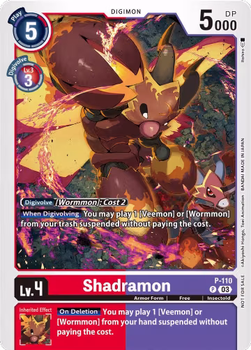 Shadramon - P-110 (3rd Anniversary Survey Pack) (P-110 P), Digimon Promotion Cards — Digimon card price