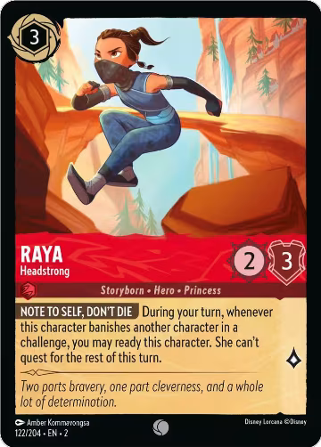 Raya - Headstrong (122/204), Rise of the Floodborn — Lorcana card price