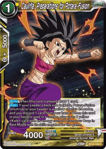 Caulifla, Preparations for Potara-Fusion (BT23-126), Perfect Combination — DB Super card price