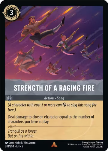 Strength of a Raging Fire (201/204), Rise of the Floodborn — Lorcana card price