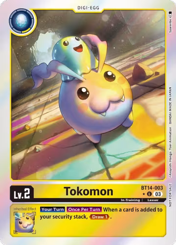 Tokomon (Blast Ace Box Promotion Pack) (BT14-003 U), Blast Ace — Digimon card price