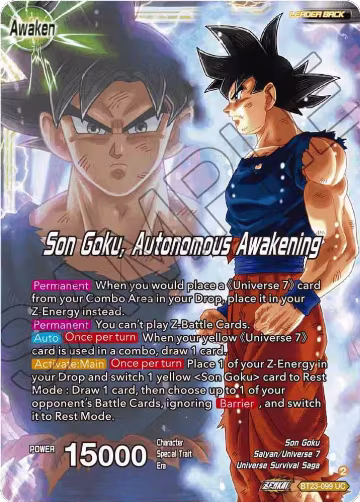 SSB Son Goku // Son Goku, Autonomous Awakening (BT23-099), Perfect Combination — DB Super card price
