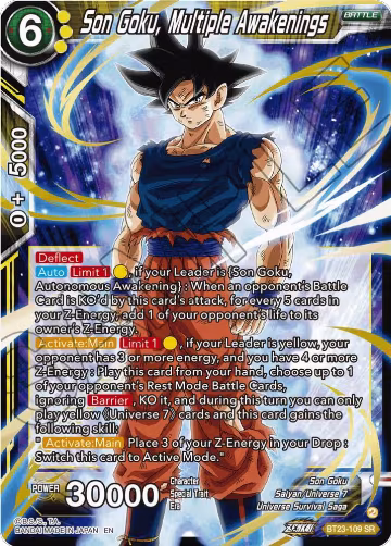Son Goku, Multiple Awakenings (BT23-109), Perfect Combination — DB Super card price