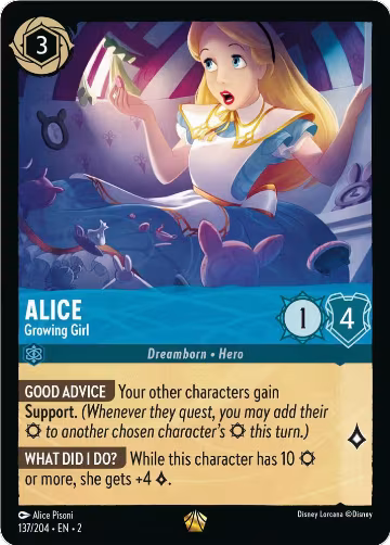 Alice - Growing Girl (137/204), Rise of the Floodborn — Lorcana card price
