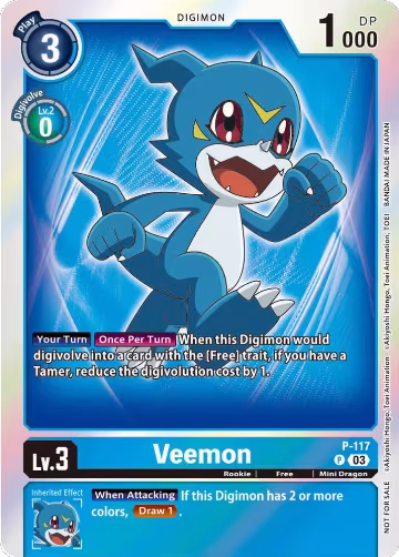 Veemon - P-117 (Tamer Party Pack -The Beginning- Ver. 2.0) (P-117 P), Digimon Promotion Cards — Digimon card price