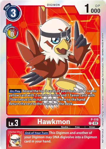 Hawkmon - P-119 (Tamer Party Pack -The Beginning- Ver. 2.0) (P-119 P), Digimon Promotion Cards — Digimon card price