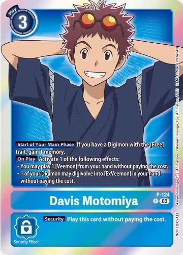 Davis Motomiya - P-124 (Tamer Party Pack -The Beginning- Ver. 2.0) (P-124 P), Digimon Promotion Cards — Digimon card price