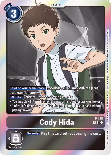 Cody Hida - P-128 (Tamer Party Pack -The Beginning- Ver. 2.0) (P-128 P), Digimon Promotion Cards — Digimon card price