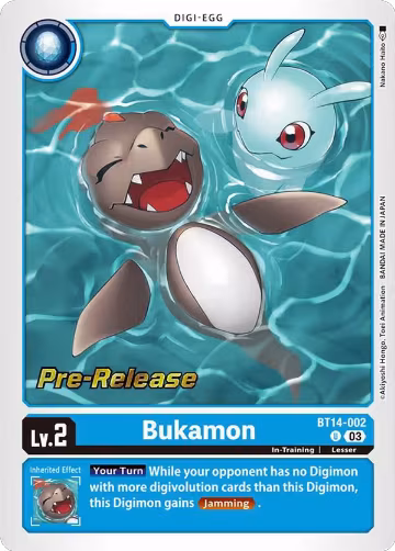 Bukamon (BT14-002 U), Blast Ace Pre-Release Cards — Digimon card price