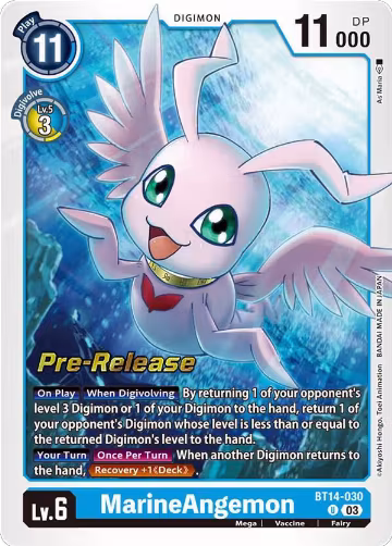 MarineAngemon (BT14-030 U), Blast Ace Pre-Release Cards — Digimon card price