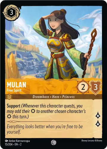 Mulan - Free Spirit (15/204), Rise of the Floodborn — Lorcana card price