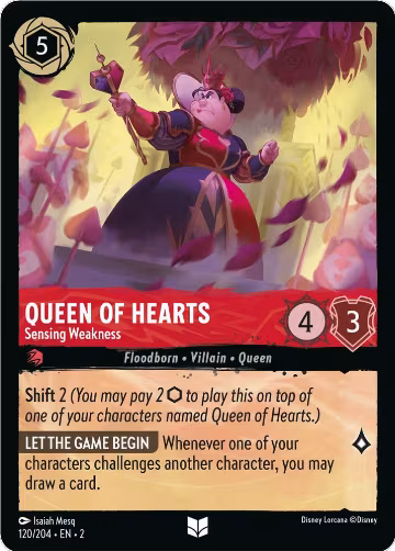 Queen of Hearts - Sensing Weakness (120/204), Rise of the Floodborn — Lorcana card price
