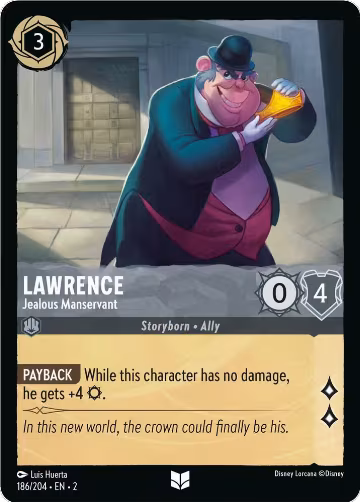 Lawrence - Jealous Manservant (186/204), Rise of the Floodborn — Lorcana card price