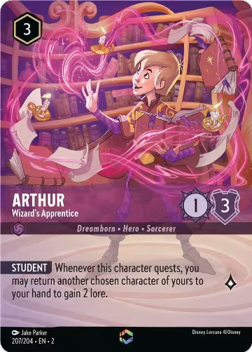 Arthur - Wizard's Apprentice (Enchanted) (207/204), Rise of the Floodborn — Lorcana card price