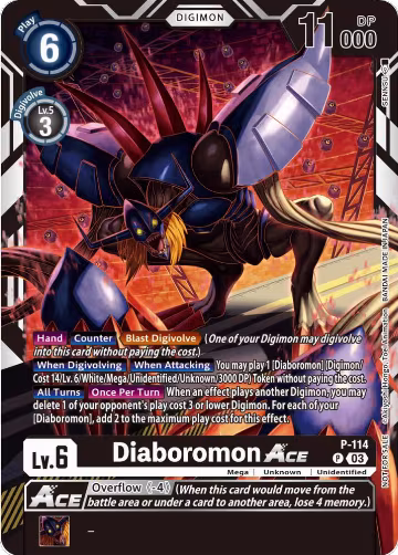 Diaboromon ACE - P-114 (3rd Anniversary Survey Pack) (P-114 P), Digimon Promotion Cards — Digimon card price