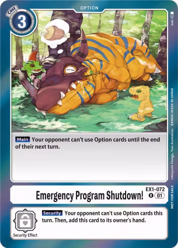 Emergency Program Shutdown! (Blast Ace Double Pack Set) (EX1-072 R), Classic Collection — Digimon card price