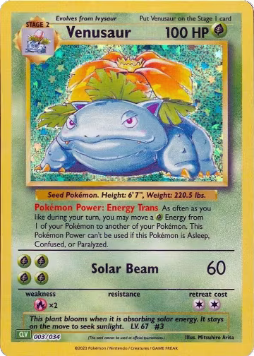 Venusaur (003/034), Trading Card Game Classic — Pokémon card price
