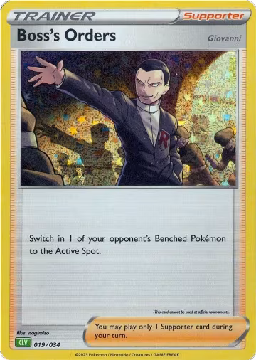 Boss's Orders [Giovanni] (CLV) (019/034), Trading Card Game Classic — Pokémon card price