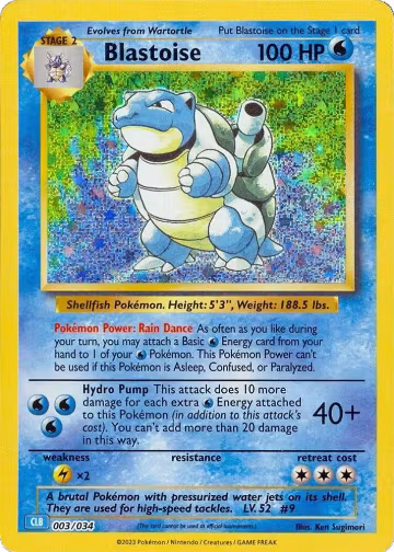 Blastoise (003/034), Trading Card Game Classic — Pokémon card price