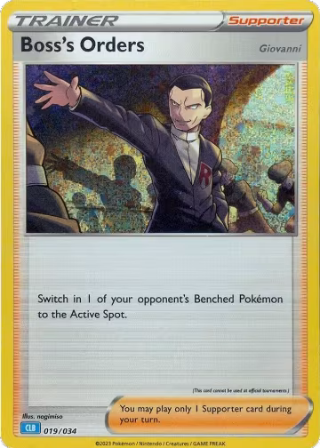 Boss's Orders [Giovanni] (CLB) (019/034), Trading Card Game Classic — Pokémon card price