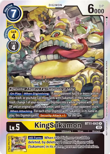 KingSukamon (Winner Pack -Blast Ace-) (BT11-043 R), Dimensional Phase — Digimon card price