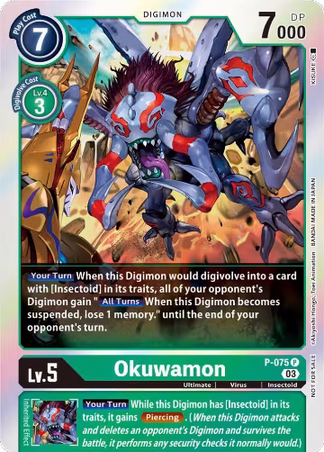 Okuwamon (Winner Pack -Blast Ace-) (P-075 P), Digimon Promotion Cards — Digimon card price